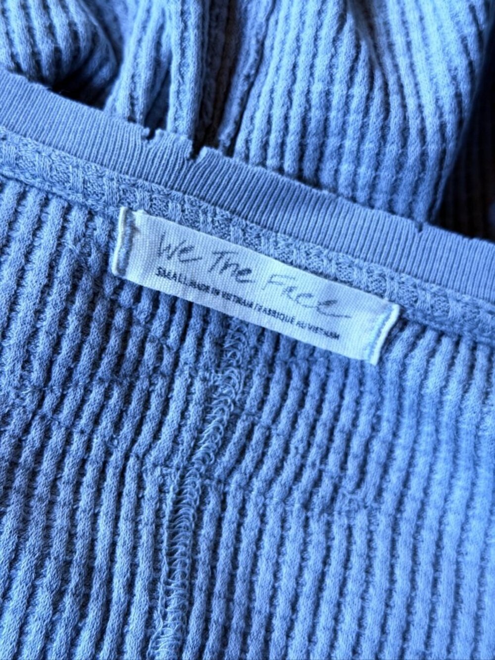 Free People Sweater Small Womens Gray Pullover Round Neck Thermal Knit Stretch - Picture 7 of 9